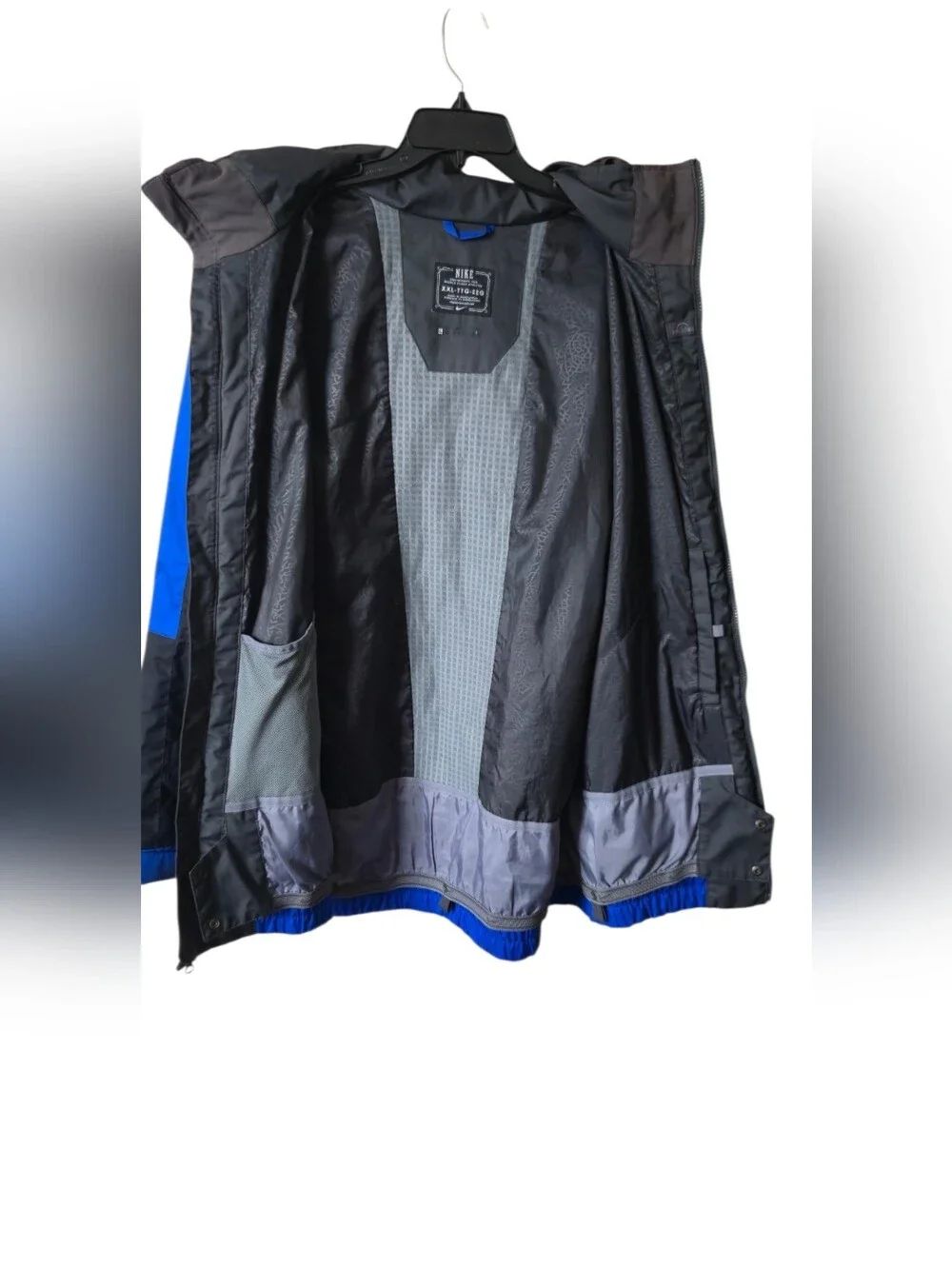 Nike Flight Men’s XXL 5K Waterproof Hooded Ski Snow Jacket Colorblock Gray Blue